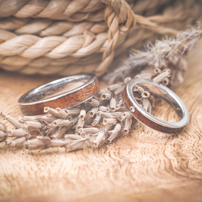 Holz Partnerringe mit Stein Ravion Silber von Fablano