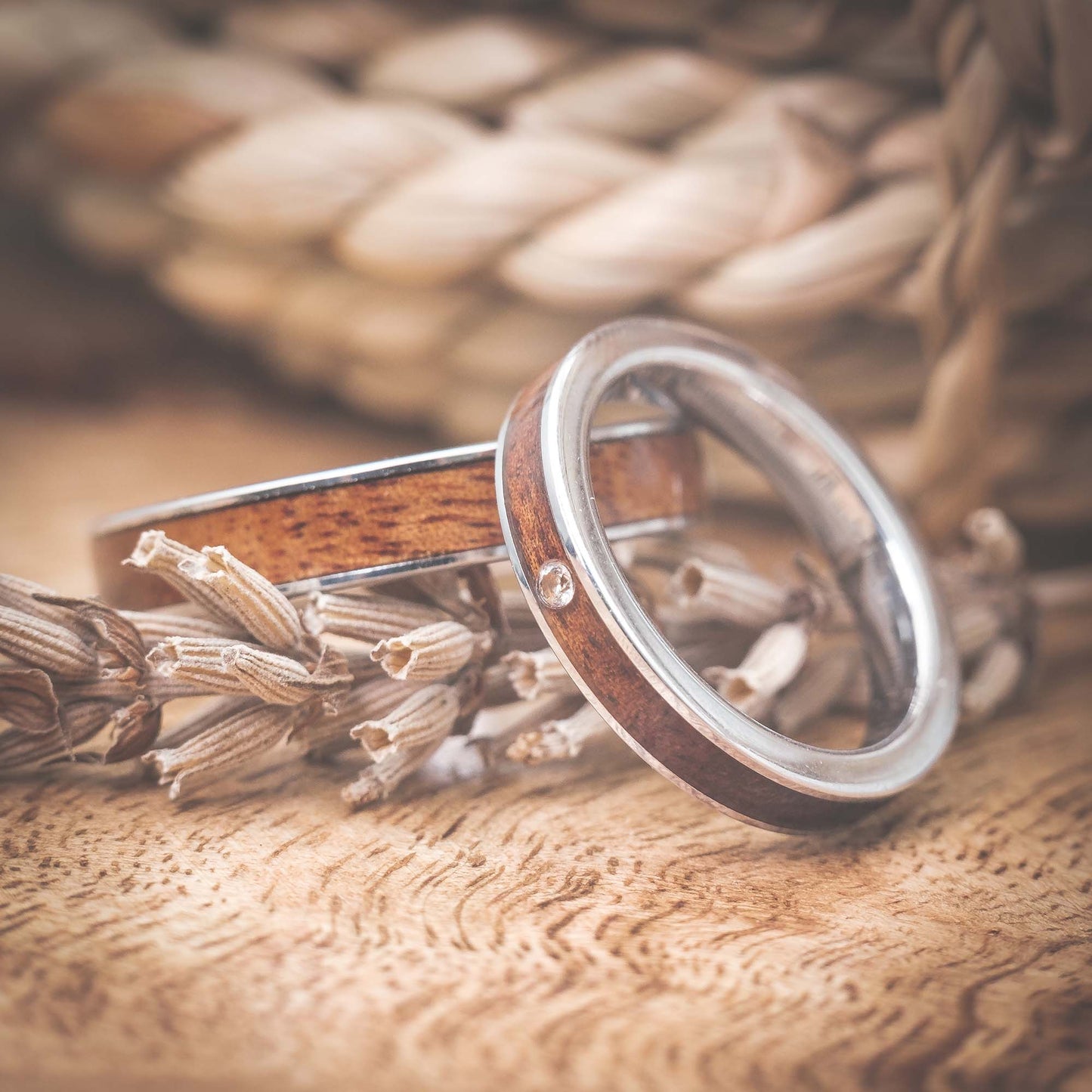 Holzeheringe Silber Ravion von Fablano