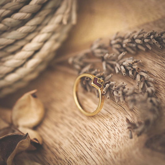 Holzring Damen Gold Violettaro von Fablano