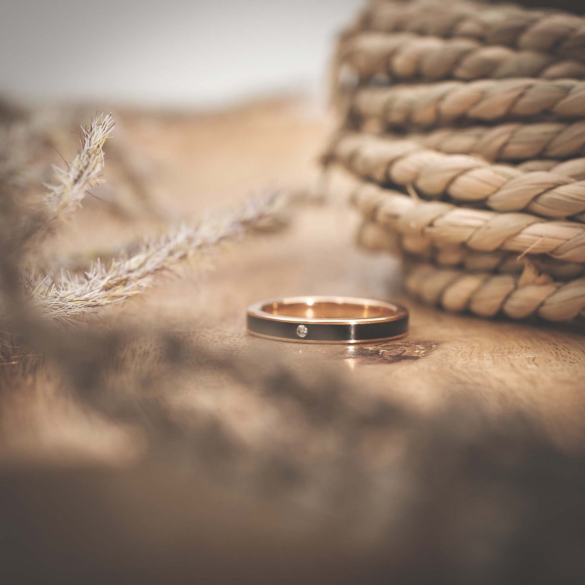 Holzring Damen Rosegold Fablano