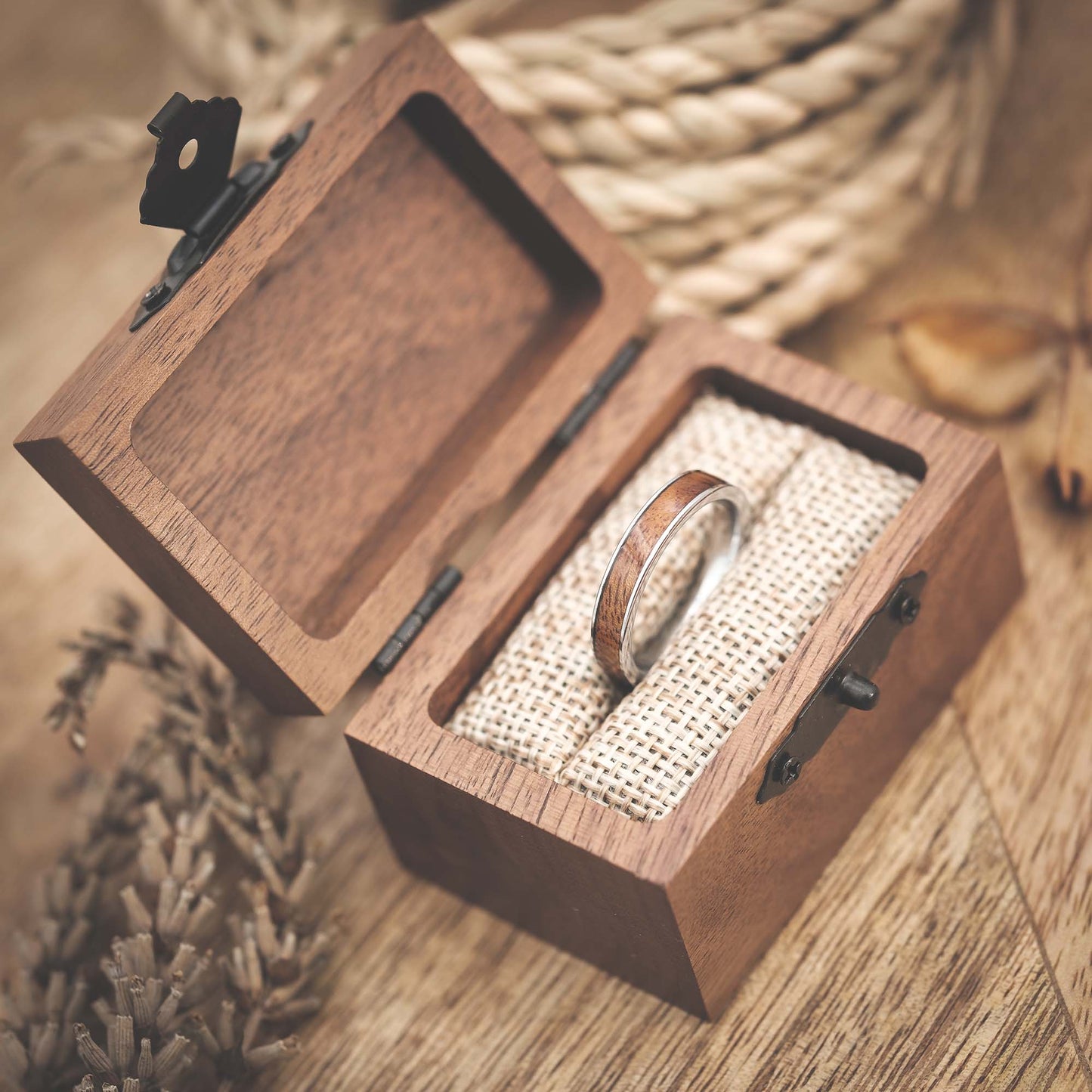 Verlobungsring Holz Silber Ravion von Fablano